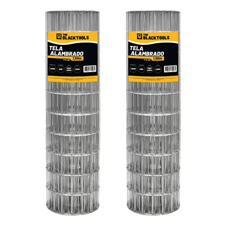 Tela Cerca Soldada Malha Kit 2un 5x10cm Fio 1,60mm 25x1,5m