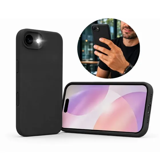 Funda / Carcasa Premium Marca Computech Para iPhone 17e Color Negro Antihuellas Con Proteccion De Camaras