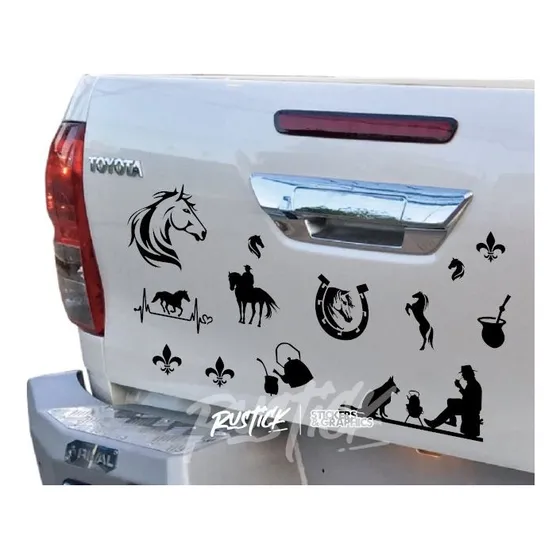Stickers Vinilos Tradición Argentina Caballo Calcos Pack X12