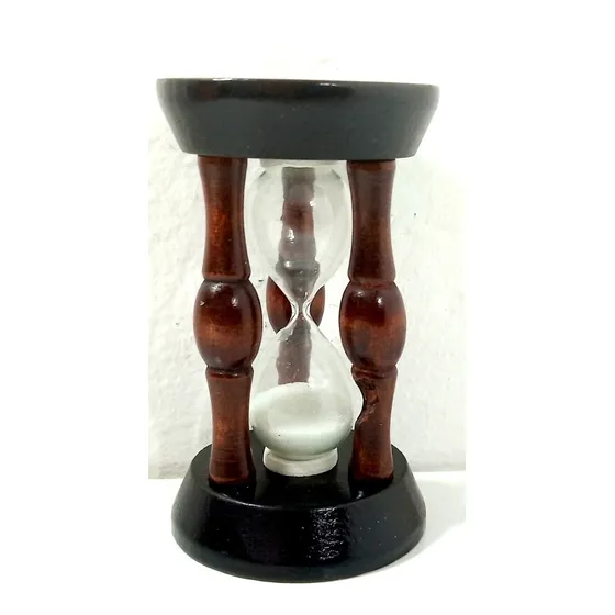 Reloj De Arena 11 X 6 Cm  Madera Blanca / Relojes De Arena