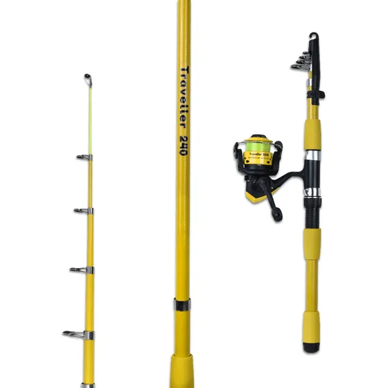 Conjunto De Pesca Compacto Traveller 180m + Reel