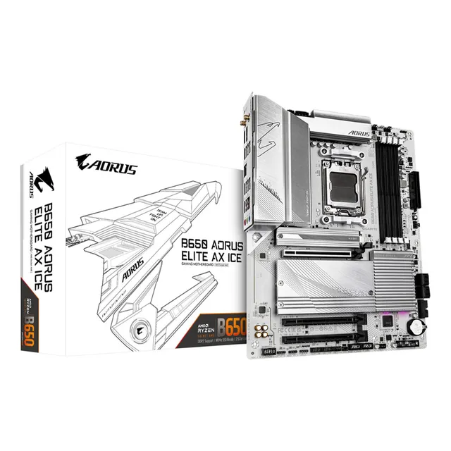 B650 Aorus Elite Ax Ice Am5/ Lga / Amd/ B650/ Atx/ 5 Años. Color Blanco