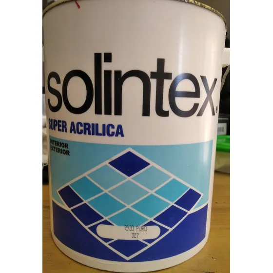 Pintura Solintex Super Acrílica Rojo Puro Cod-326 Int/ext.