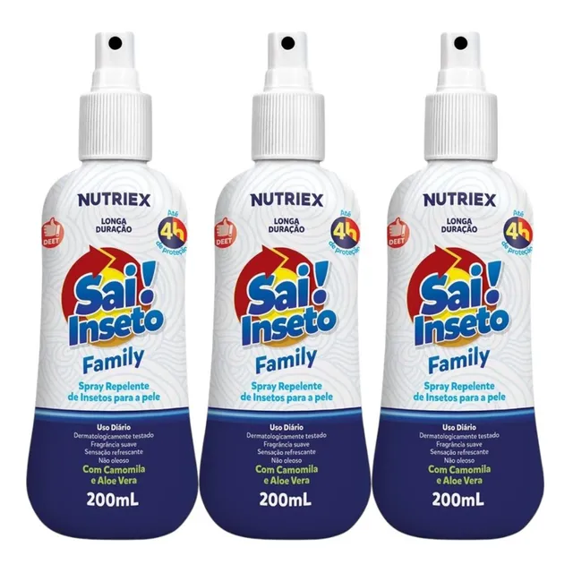 Kit 3un De Repelente Sai! Inseto Family Em Spray 200ml Cada