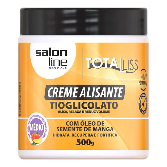 Creme Alisante Óleo Semente De Manga Médio Salon Line 500g