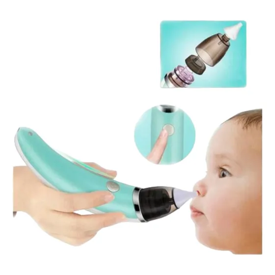 Aspirador Limpieza Nasal Para Bebe Niño Eléctrico Automatico Color Verde claro