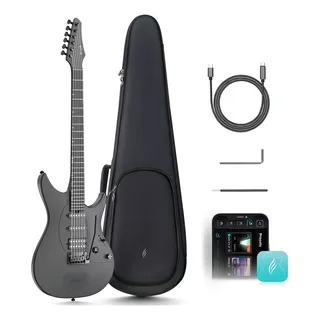 Guitarra Eléctrica Enya Inspire 39'' De Fibra Carbono Color Negro Orientación De La Mano Diestro