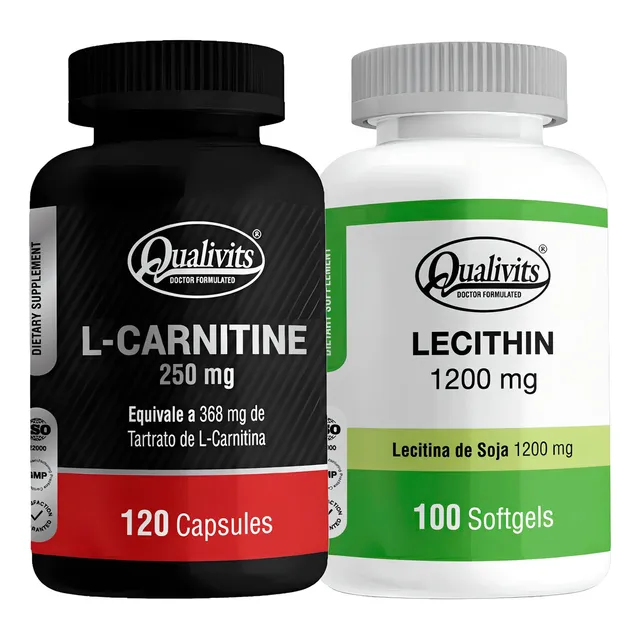 Lecitina De Soja L Carnitina 250 Mg X 120 Cápsulas Qualivits Sabor Sin Sabor