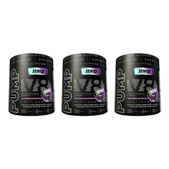 Pre Entreno Pump V8 Next Gen Star Nutrition 285 Gr X 3 Un
