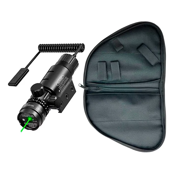 Mira Laser Verde Tático Trilho 22mm + Capa Forrada Pistola
