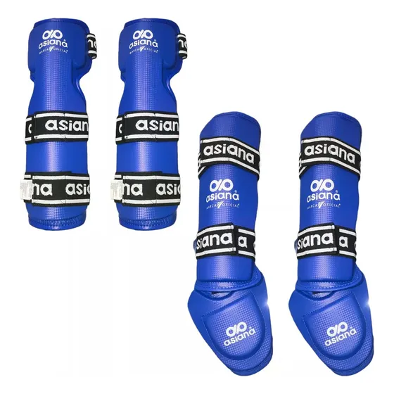 Kit Coderas Y Espinilleras Con Empeine Asiana Para Taekwondo
