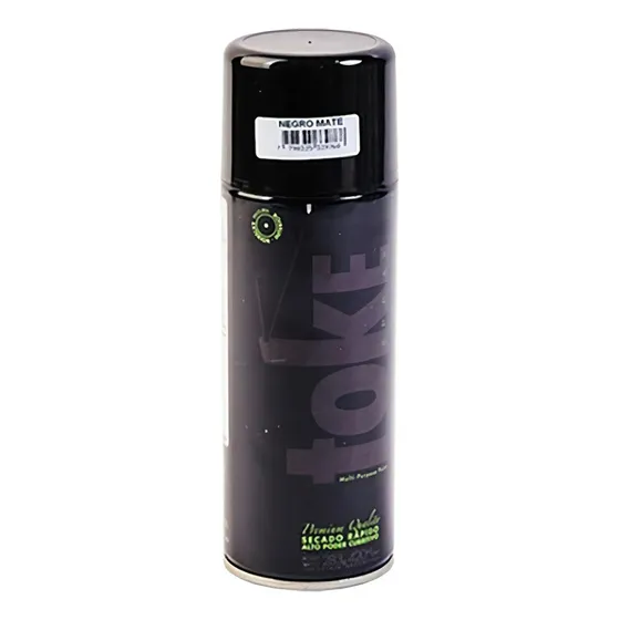 Pintura En Aerosol Toke Negro Mate 420 Ml Sibaco