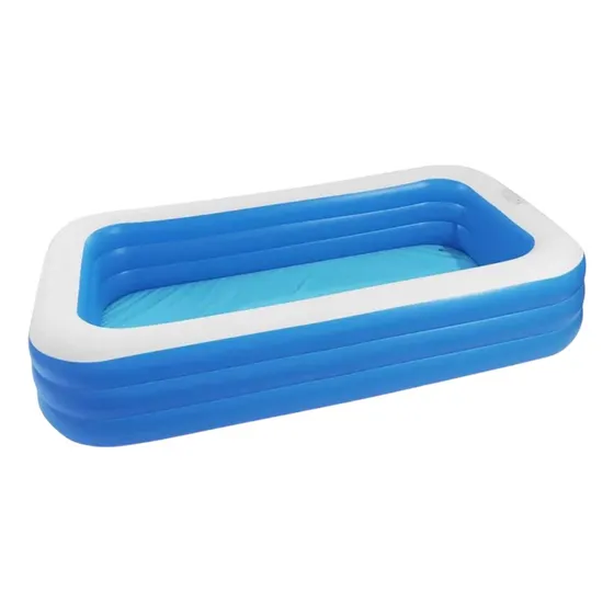 Piscina Alberca Inflable Grande Rectangular Grandes Piscinas Alberca De Pelotas Familia 3 Anillos + Parche Reparador Gran Calidad 260x160x60 Cm Azul