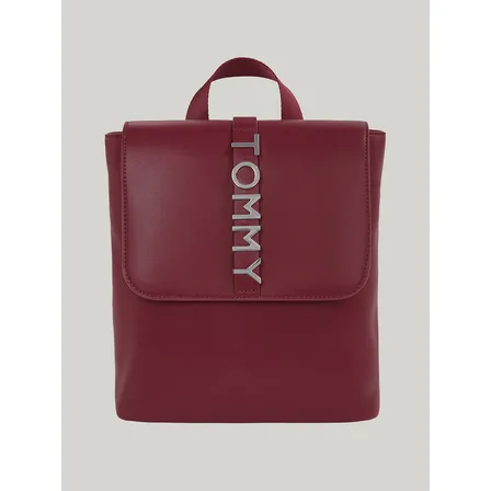 Mochila City Con Logo Metálico Rojo Tommy Hilfiger Color Burdeo