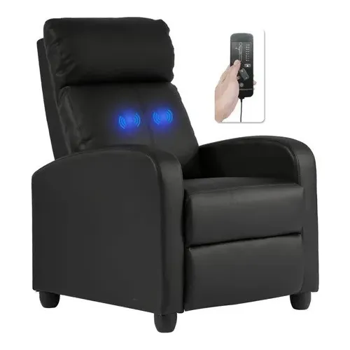 Sillon Reclinable Con Masajeador Y Calefaccion Recliner Lcm Color Negro