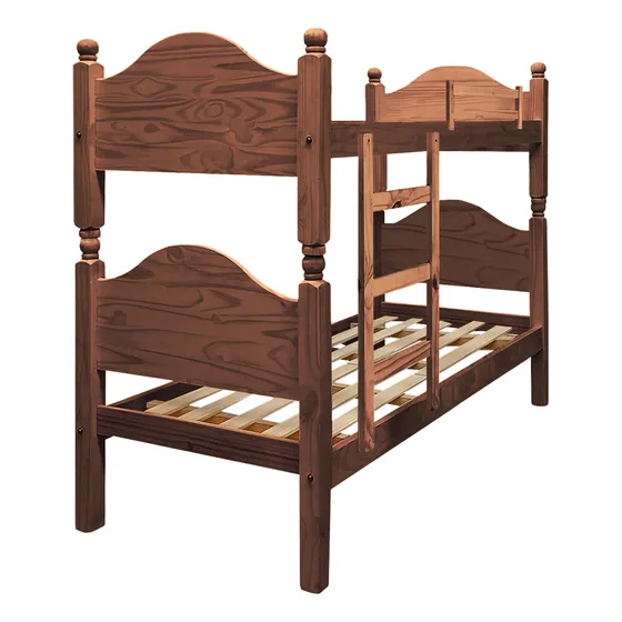 Cucheta Superpuesta Cama 0,80x1,90 Madera Pino Macizo Sari Color Cedro
