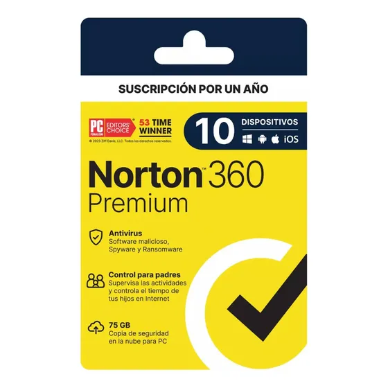 Norton 360 Premium - 10 Dispositivos, 1 Año - Digital