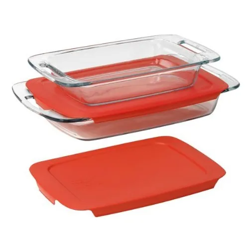 Pyrex Easy Grab 4 Pieza Incluye 1 3 Cuarto Oblongo 2 Rojo