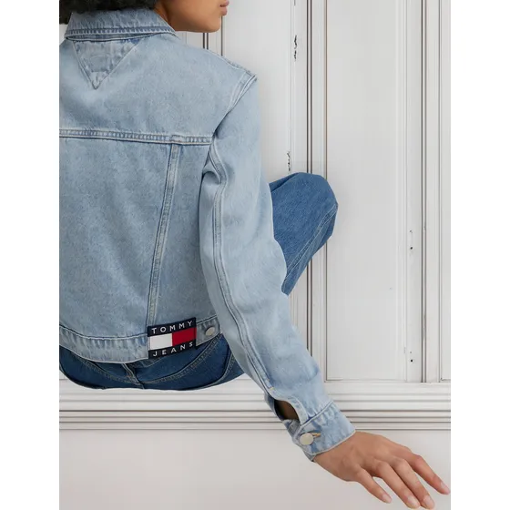 Chaqueta Jeans Izzie De Corte Slim Mujer Azul Tommy