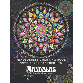 Libro: Mindfulness Coloring Book For Adults With Black Backg Libro: Mindfulness Coloring Book For Adults With Black Backg
