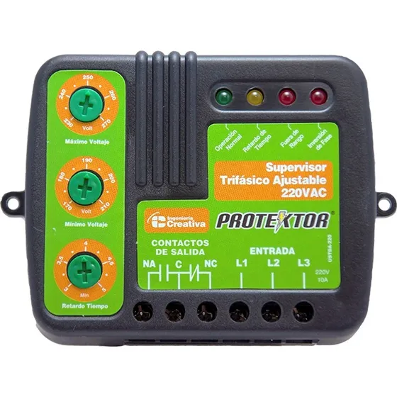 Protector De Voltaje Trifasico Ajustable 220vac Exceline