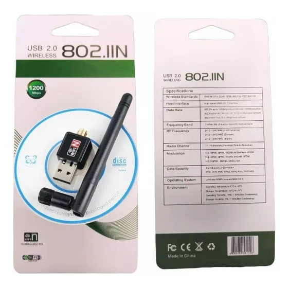 Antena Adaptador Wifi Usb 1200mbps Pc Laptop 802.11n