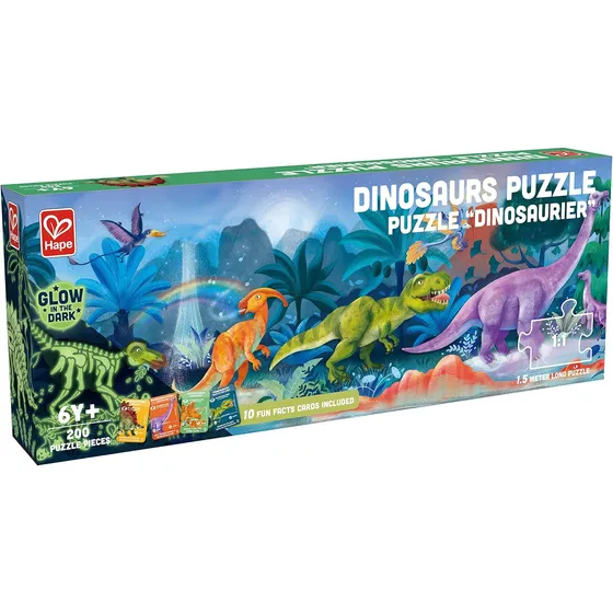 Dinosaurs Puzzle  Glow-in-the Dark   (200 Pieces ) Hape