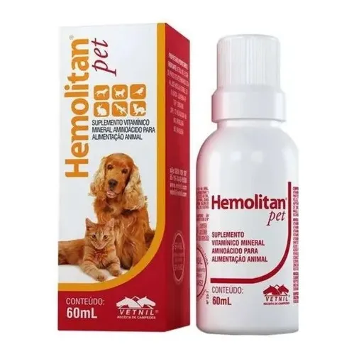 Hemolitan Pet Para Cães E Gatos 60 Ml Vetnil Envio Imediato