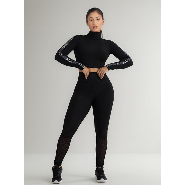 Conjunto Moda Fitness Feminino Calça E Top Manga Longa Conjunto Moda Fitness Feminino Calça E Top Manga Longa