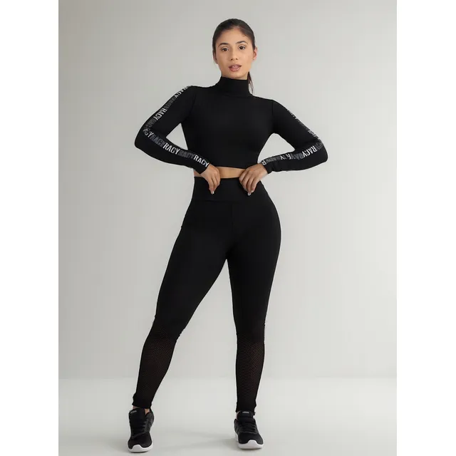 Conjunto Moda Fitness Feminino Calça E Top Manga Longa Conjunto Moda Fitness Feminino Calça E Top Manga Longa