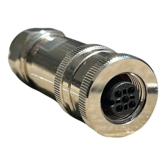 Conector Metálico Apantallado Blindado M12 4 Y 5 Pines 4 Pines Hembra
