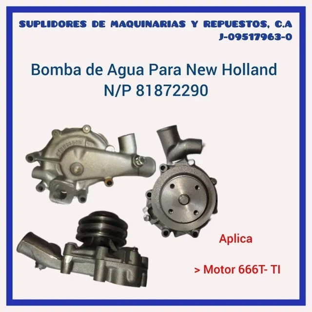 Bomba De Agua Para Ford New Holland 81872290 