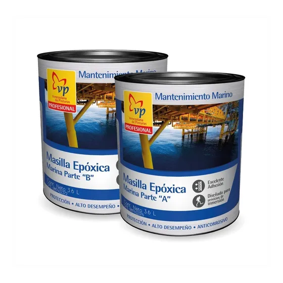 Masilla Epoxica Marina Parte A + B Vp Profesional 