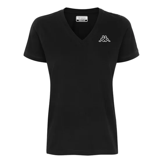 Polo Kappa Logo Cabou Negro Mujer