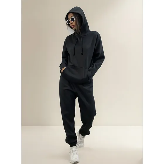 Conjunto Deportivo Buzo + Poleron Con Capucha Algodón 100%