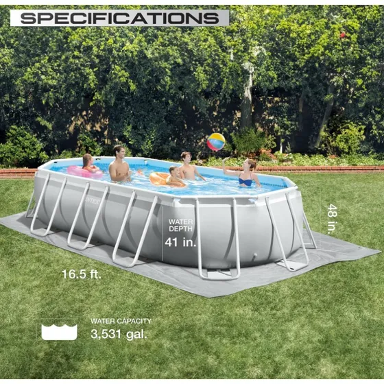Piscina Premium Pool Set Prism Frame Oval 20ft Intex
