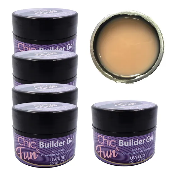 Kit 4un Gel Builder Led Uv 4x20g Chic & Fun