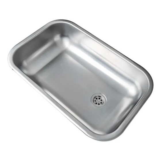 Pileta Simple Bacha Cocina Acero Inoxidable 52x32x13 Cm