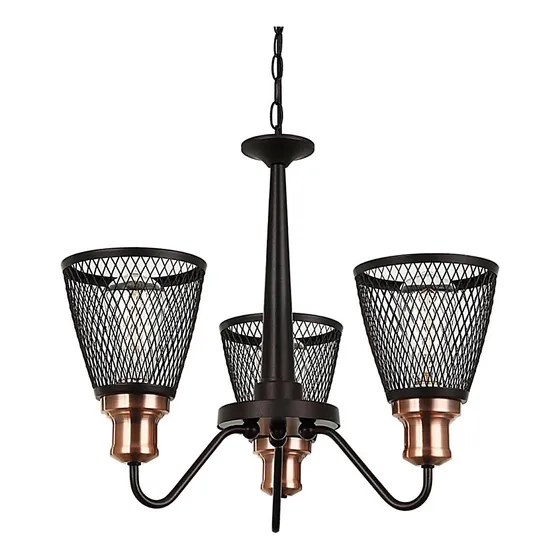 Lámpara De Techo Candil Con 3 Luces Cobre Oporto Tecnolite