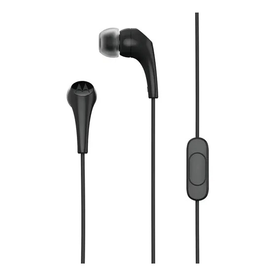 Motorola - Fone de Ouvido Com Fio In-Ear Earbuds 2S - Com Microfone - Entrada P2 - Moto G17 G47 G06 G56 G05 G04 G15 - Preto
