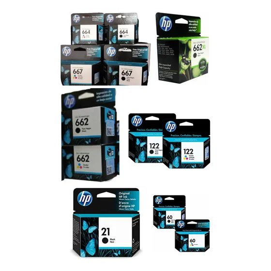 Cartuchos Hp 122 664 662 667 60 21 22 74 75 92 93  61 96 901
