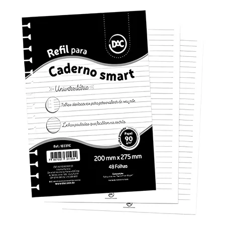 Bloco De Folhas Para Caderno Smart 48fls 90g Dac