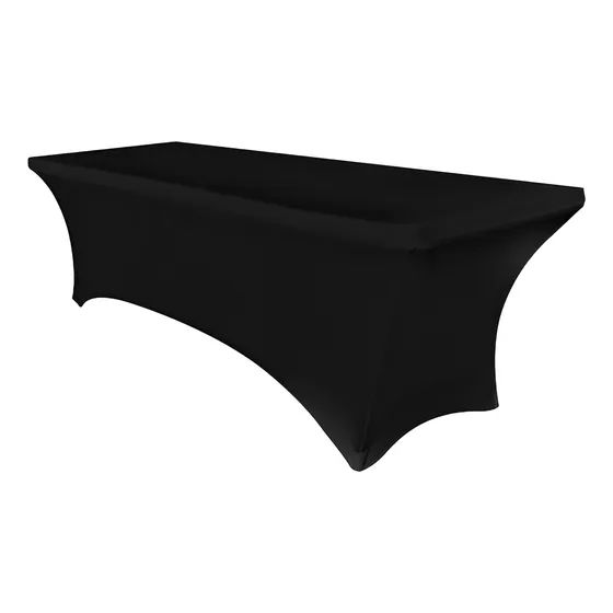 Funda Licra Elástica Mesas Plegables Estándar (6ft) Negro Negro Liso