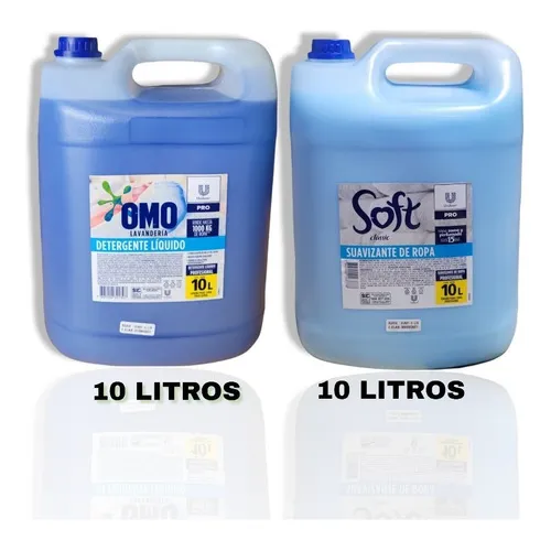 Detergente Omo + Suavizante Soft 10 Litros C/u Pack Eoe