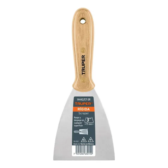 Caja Con 6 Espátula Rígida 3' Con Mango De Madera, Truper