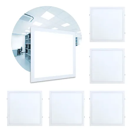 Kit 5 Painel Led 45w Plafon Embutir 60x60cm Quadrado Grande Branco Frio 6500k