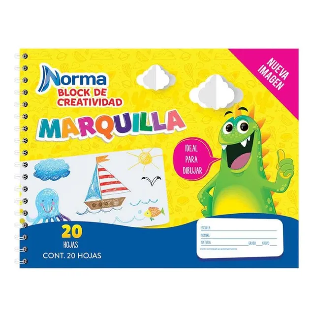 Block De Creatividad Dibujo Marquilla Norma Con 20 Hojas