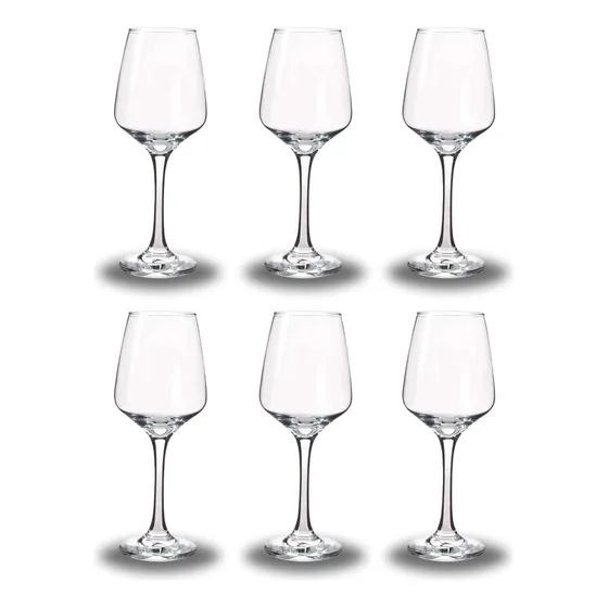 Kit Jogo 6 Taças Vidro 435ml Vinho Aperol Grande Resistente
