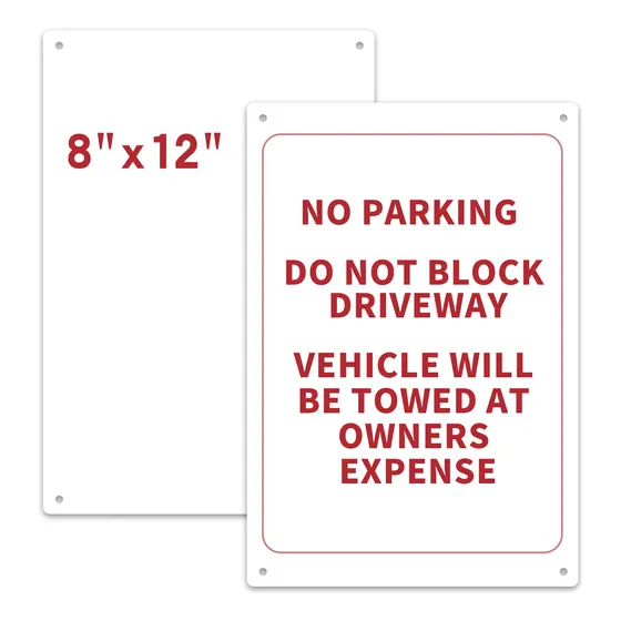 2 Pieza Letrero Calle Blanco Pvc Liso 8x12 Estacionamiento
