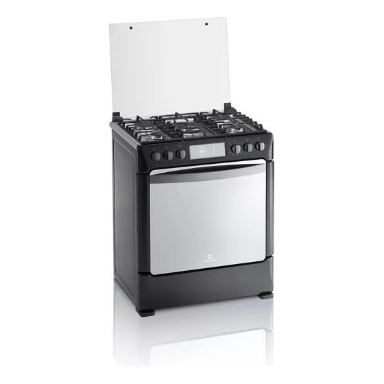 Cocina A Gas Indurama Niza 5 Hornallas Horno Con Convección Color Negro